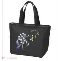 Dandelion Hummingbird Flower For Birdwatcher Herbalist Gift Tote Bag thumb 3