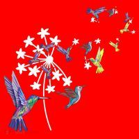 Dandelion Hummingbird Flower For Birdwatcher Herbalist Gift Santa Hat thumb 1