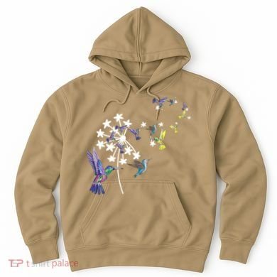 Dandelion Hummingbird Flower For Birdwatcher Herbalist Gift Hoodie
