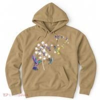 Dandelion Hummingbird Flower For Birdwatcher Herbalist Gift Hoodie thumb 0