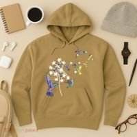 Dandelion Hummingbird Flower For Birdwatcher Herbalist Gift Hoodie thumb 3