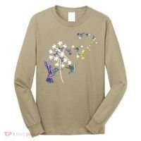 Dandelion Hummingbird Flower For Birdwatcher Herbalist Gift Long Sleeve Shirt thumb 0