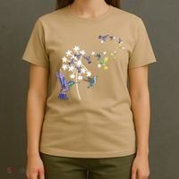 Dandelion Hummingbird Flower For Birdwatcher Herbalist Gift T-Shirt thumb 4
