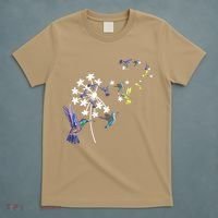 Dandelion Hummingbird Flower For Birdwatcher Herbalist Gift T-Shirt thumb 5