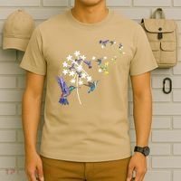 Dandelion Hummingbird Flower For Birdwatcher Herbalist Gift T-Shirt thumb 6