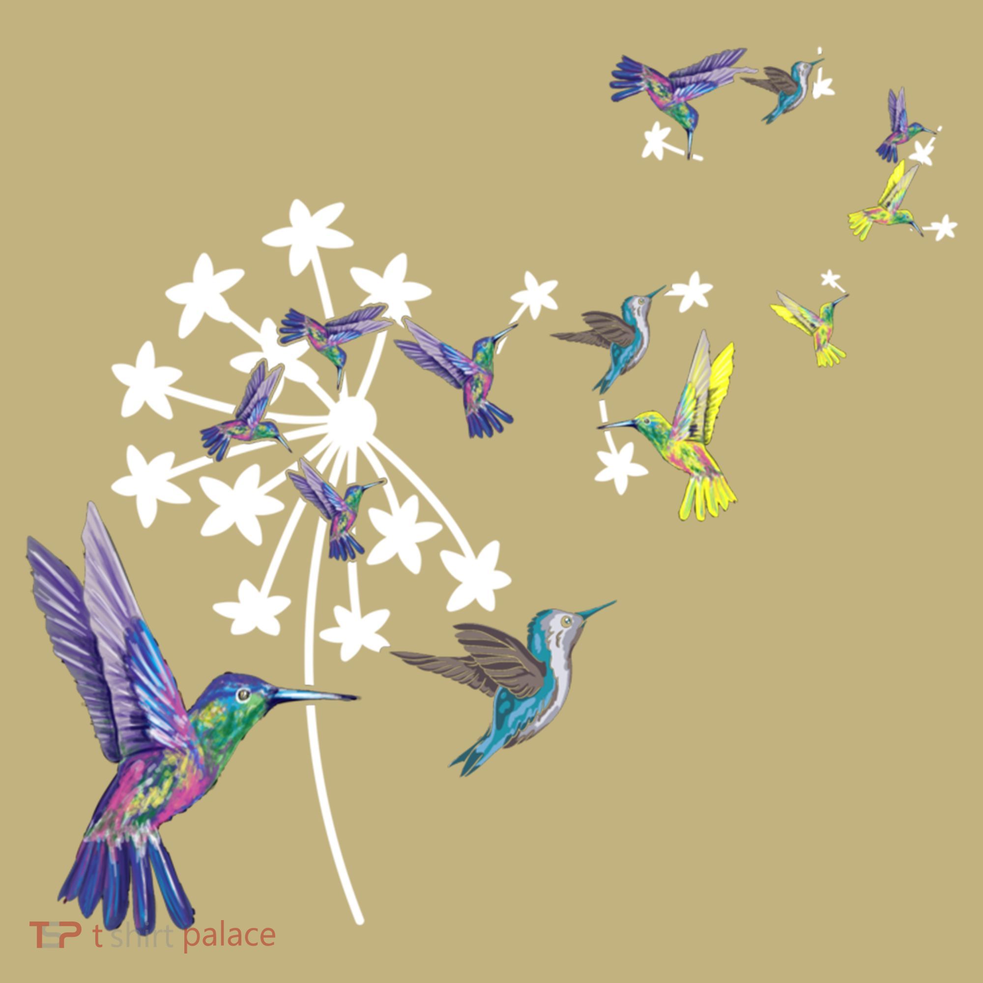 Dandelion Hummingbird Flower For Birdwatcher Herbalist Gift Polo