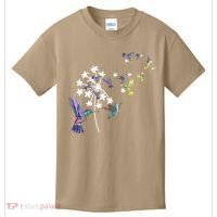 Dandelion Hummingbird Flower For Birdwatcher Herbalist Gift Kids T-Shirt thumb 0