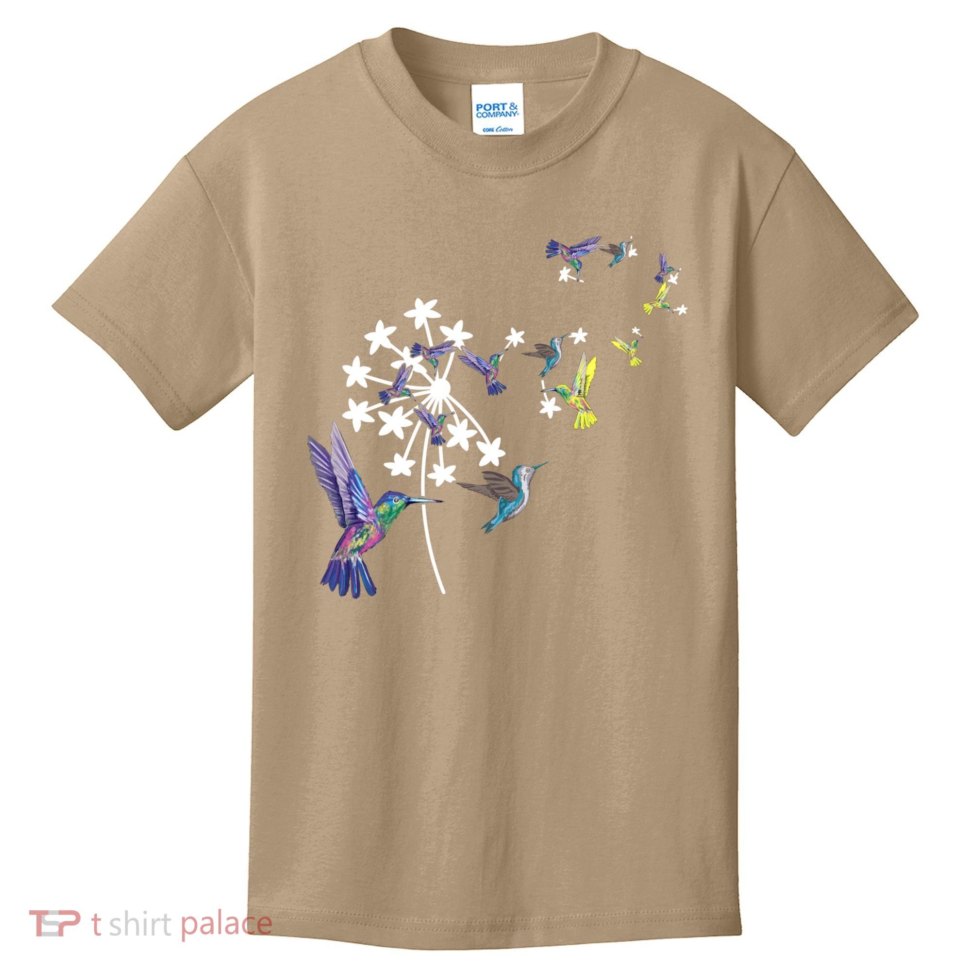 Dandelion Hummingbird Flower For Birdwatcher Herbalist Gift Kids T-Shirt