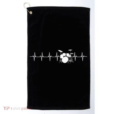 Drums Heartbeat For Drummers & Percussionists Drum Design Golf Towel