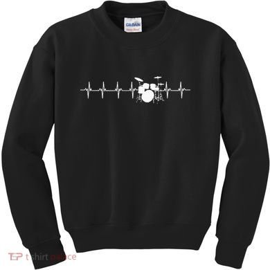 Drums Heartbeat For Drummers & Percussionists Drum Design Kids Sweatshirt