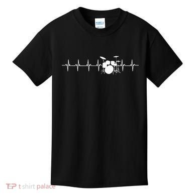 Drums Heartbeat For Drummers & Percussionists Drum Design Kids T-Shirt