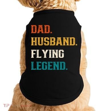 Dad Husband Flying Legend Flying Lover Pilot Aviator Cool Gift Doggie Tank