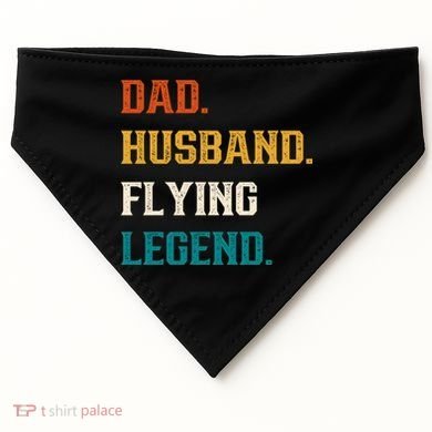 Dad Husband Flying Legend Flying Lover Pilot Aviator Cool Gift USA-Made Doggie Bandana