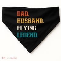 Dad Husband Flying Legend Flying Lover Pilot Aviator Cool Gift USA-Made Doggie Bandana thumb 0