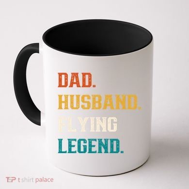 Dad Husband Flying Legend Flying Lover Pilot Aviator Cool Gift Coffee Mug