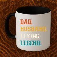 Dad Husband Flying Legend Flying Lover Pilot Aviator Cool Gift Coffee Mug thumb 2
