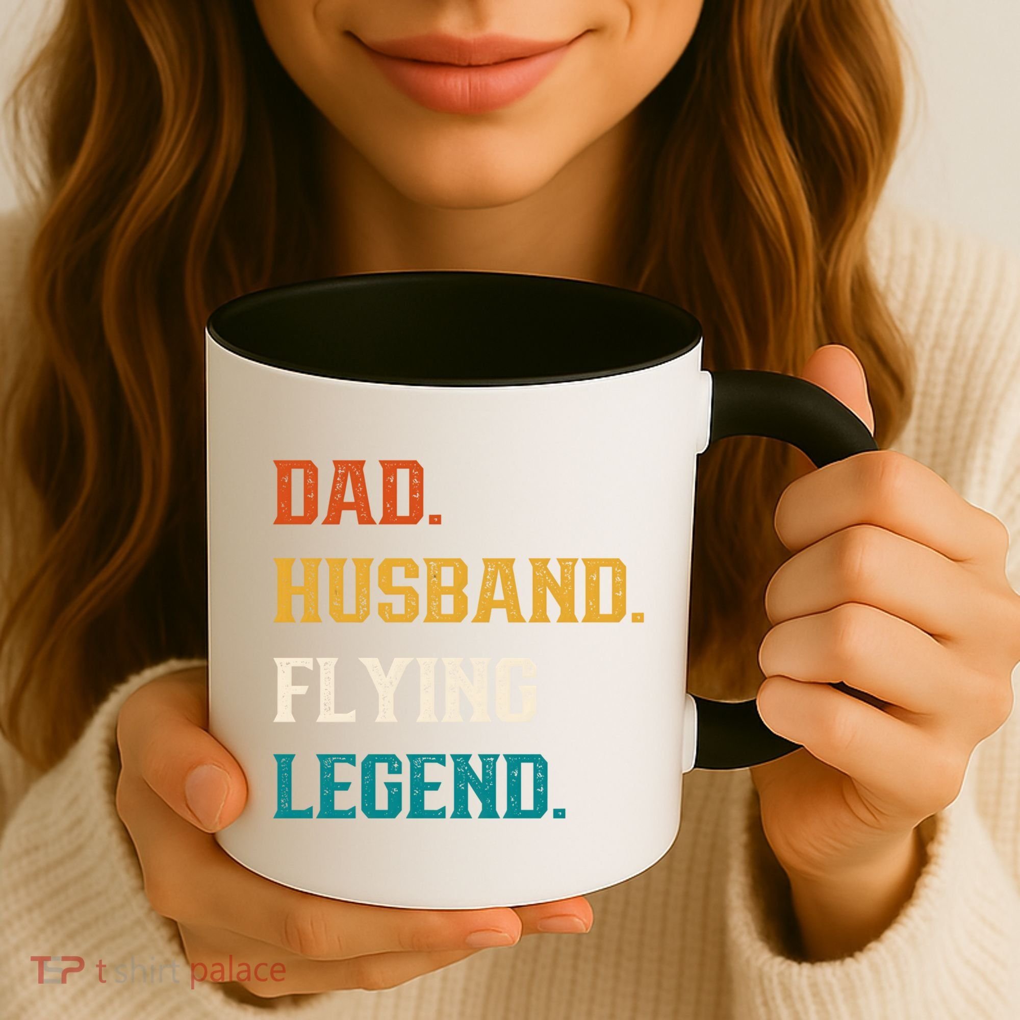 Dad Husband Flying Legend Flying Lover Pilot Aviator Cool Gift Coffee Mug