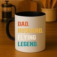 Dad Husband Flying Legend Flying Lover Pilot Aviator Cool Gift Coffee Mug thumb 4