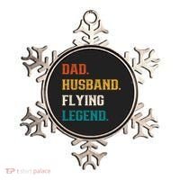 Dad Husband Flying Legend Flying Lover Pilot Aviator Cool Gift Ornament thumb 0