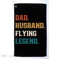 Dad Husband Flying Legend Flying Lover Pilot Aviator Cool Gift Golf Towel thumb 0