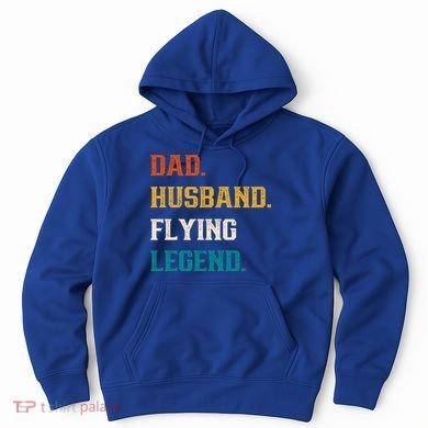 Dad Husband Flying Legend Flying Lover Pilot Aviator Cool Gift Hoodie