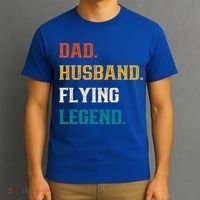 Dad Husband Flying Legend Flying Lover Pilot Aviator Cool Gift T-Shirt thumb 3