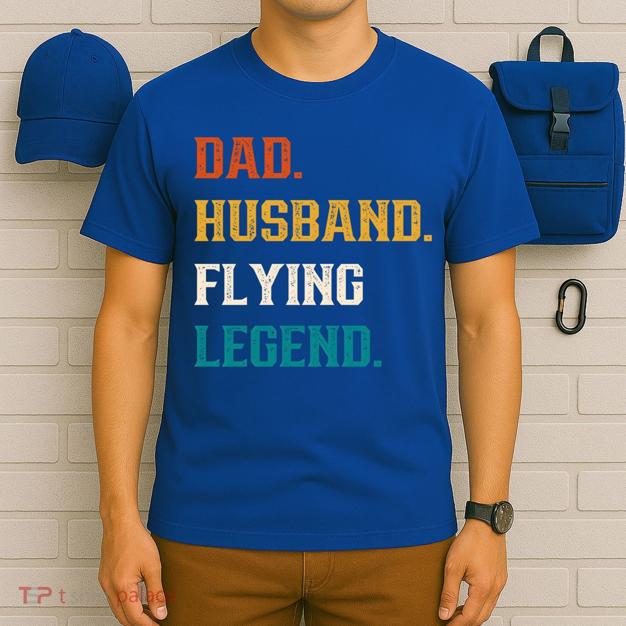 Dad Husband Flying Legend Flying Lover Pilot Aviator Cool Gift T-Shirt