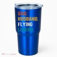 Dad Husband Flying Legend Flying Lover Pilot Aviator Cool Gift Tumbler thumb 0