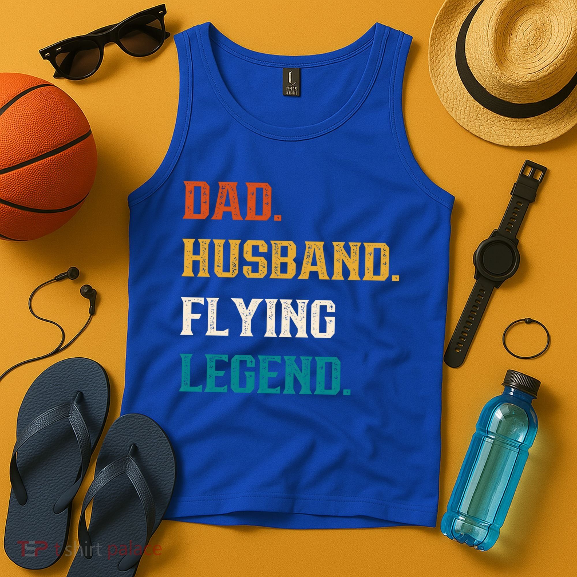 Dad Husband Flying Legend Flying Lover Pilot Aviator Cool Gift Tank Top