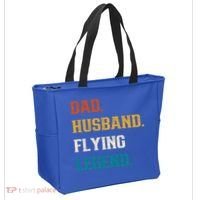 Dad Husband Flying Legend Flying Lover Pilot Aviator Cool Gift Tote Bag thumb 2