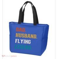 Dad Husband Flying Legend Flying Lover Pilot Aviator Cool Gift Tote Bag thumb 3