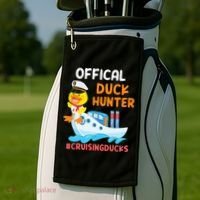 Duck Hunter Funny Duck Cruising Cruise Golf Towel thumb 2