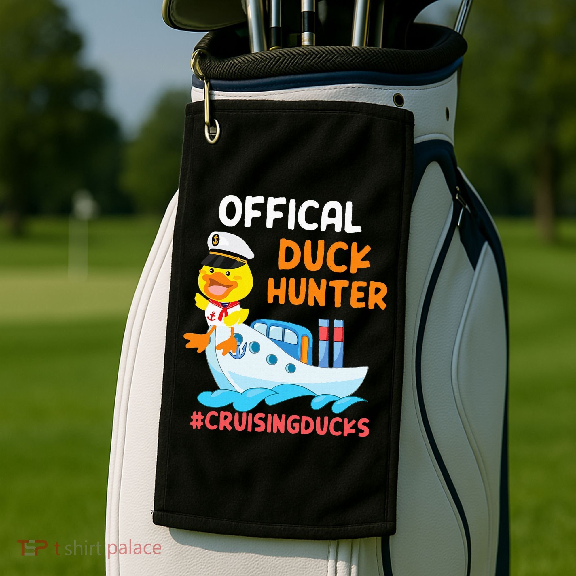 Duck Hunter Funny Duck Cruising Cruise Golf Towel