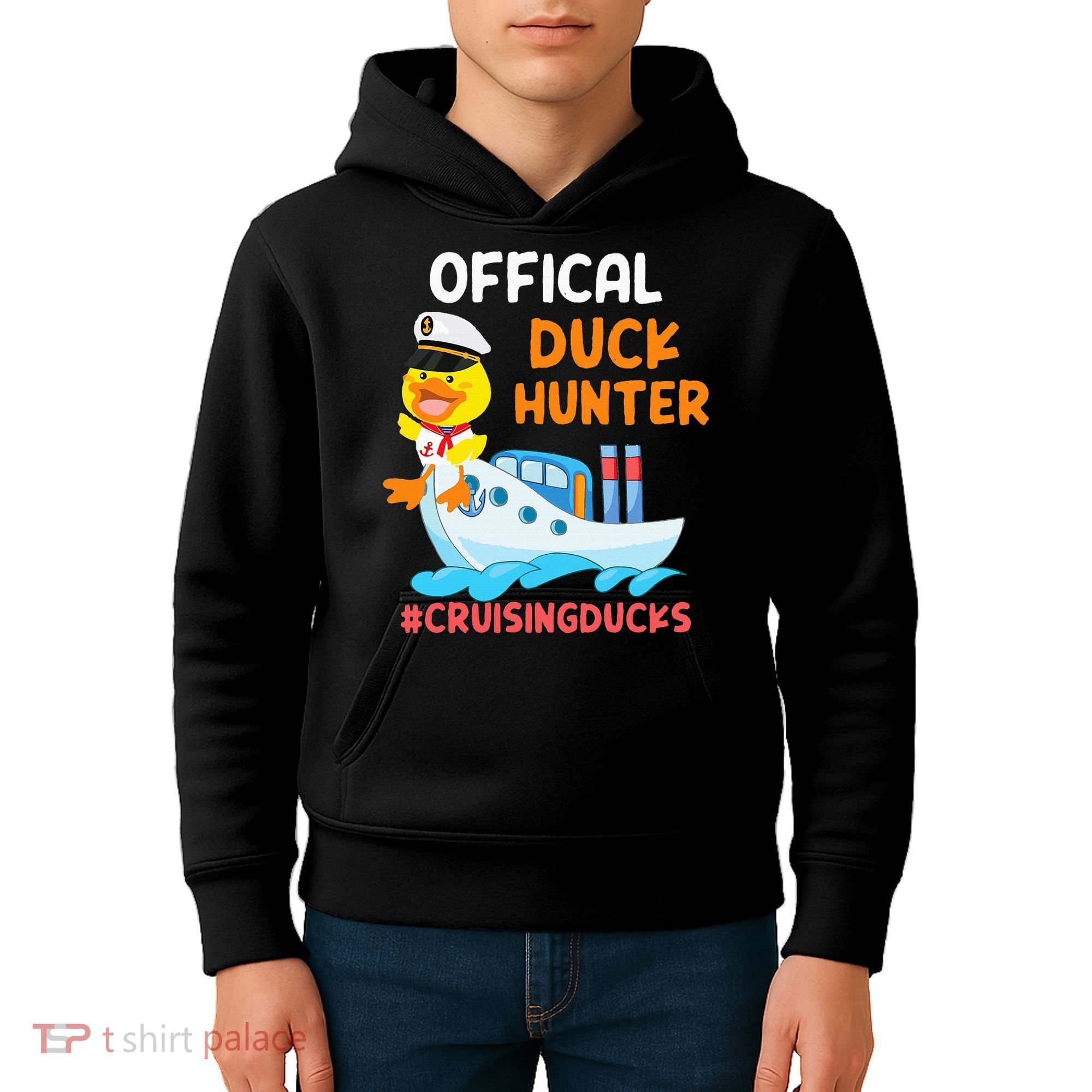 Duck Hunter Funny Duck Cruising Cruise Kids Hoodie