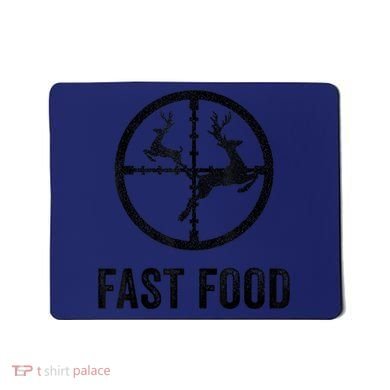 Deer Hunting Funny Hunter Gun Deer Fast Food Mousepad