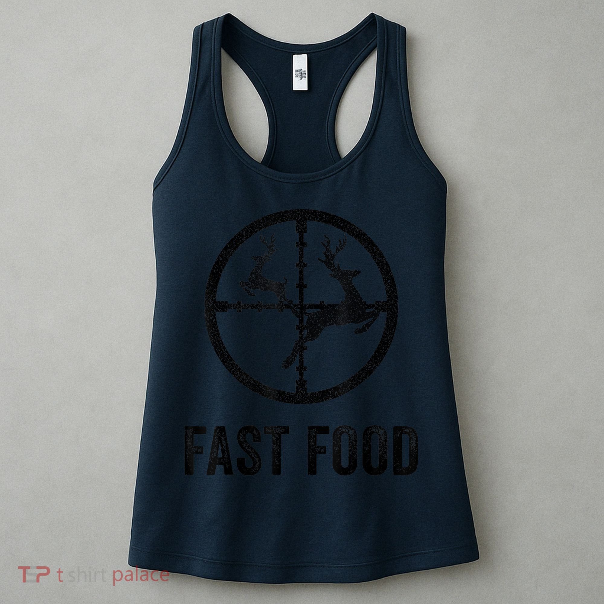 Deer Hunting Funny Hunter Gun Deer Fast Food Women's Tank Top