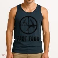 Deer Hunting Funny Hunter Gun Deer Fast Food Tank Top thumb 3