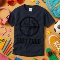 Deer Hunting Funny Hunter Gun Deer Fast Food Kids T-Shirt thumb 3
