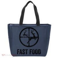 Deer Hunting Funny Hunter Gun Deer Fast Food Tote Bag thumb 0