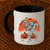Dabbing Halloween Funny Skeleton Mummy Scary Pumpkin Gift Coffee Mug thumb 2