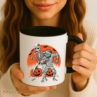 Dabbing Halloween Funny Skeleton Mummy Scary Pumpkin Gift Coffee Mug thumb 3