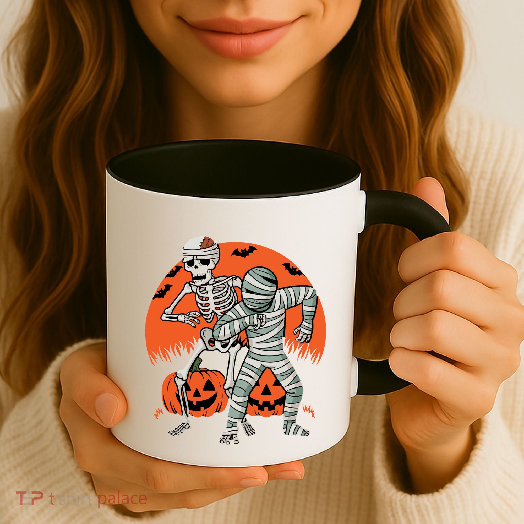 Dabbing Halloween Funny Skeleton Mummy Scary Pumpkin Gift Coffee Mug