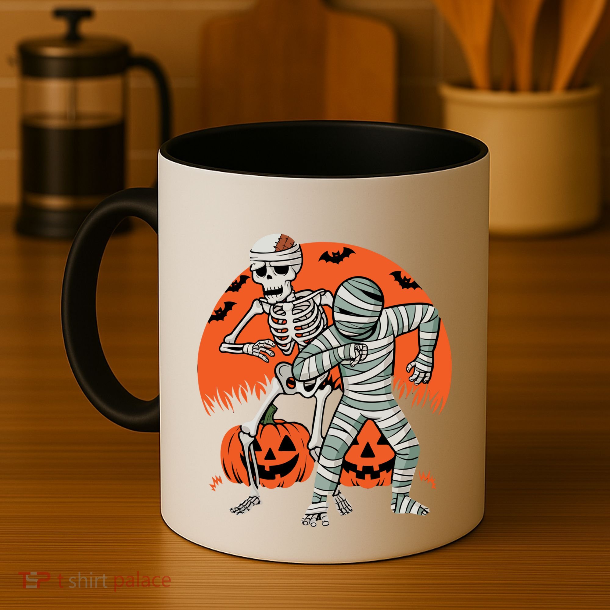 Dabbing Halloween Funny Skeleton Mummy Scary Pumpkin Gift Coffee Mug