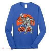 Dabbing Halloween Funny Skeleton Mummy Scary Pumpkin Gift Long Sleeve Shirt thumb 0