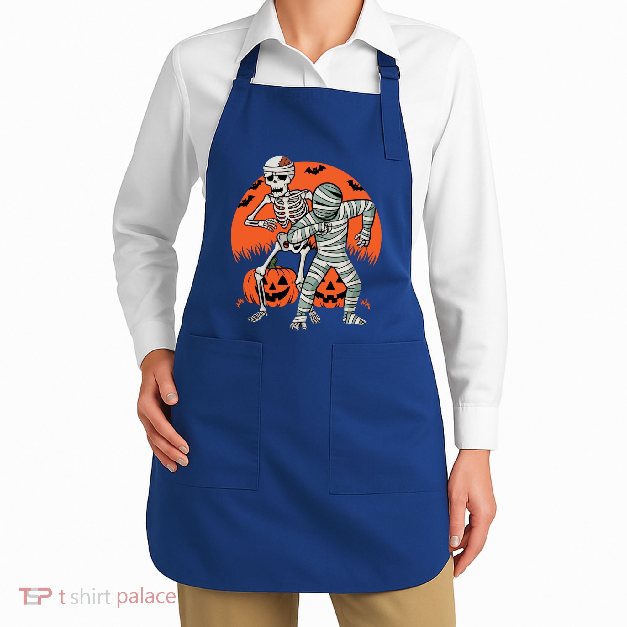 Dabbing Halloween Funny Skeleton Mummy Scary Pumpkin Gift Apron