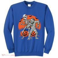 Dabbing Halloween Funny Skeleton Mummy Scary Pumpkin Gift Sweatshirt thumb 0