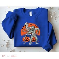 Dabbing Halloween Funny Skeleton Mummy Scary Pumpkin Gift Sweatshirt thumb 2