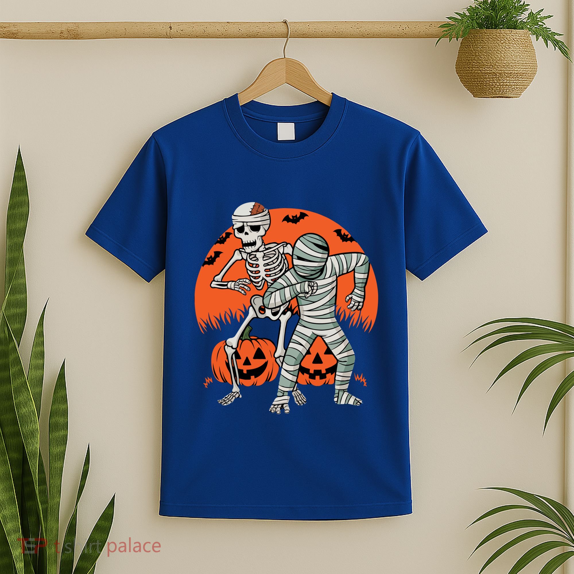 Dabbing Halloween Funny Skeleton Mummy Scary Pumpkin Gift T-Shirt