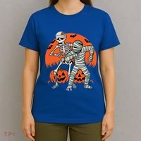 Dabbing Halloween Funny Skeleton Mummy Scary Pumpkin Gift T-Shirt thumb 4