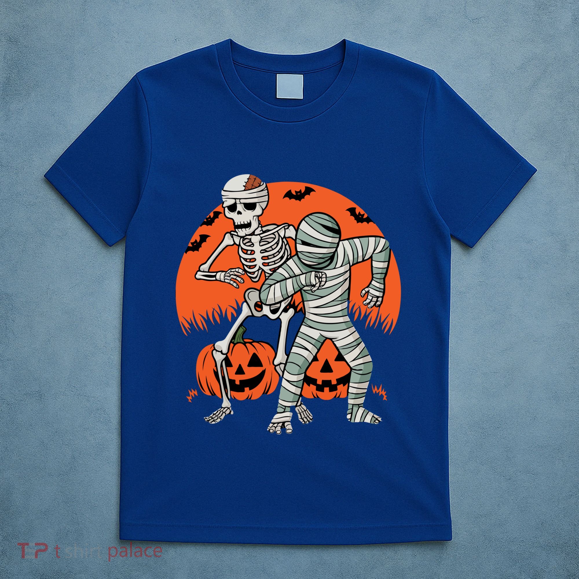 Dabbing Halloween Funny Skeleton Mummy Scary Pumpkin Gift T-Shirt